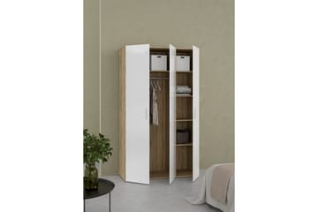 Suntia Garderob 118x201 cm - Vit/Natur - Förvaring - Garderober & garderobssystem