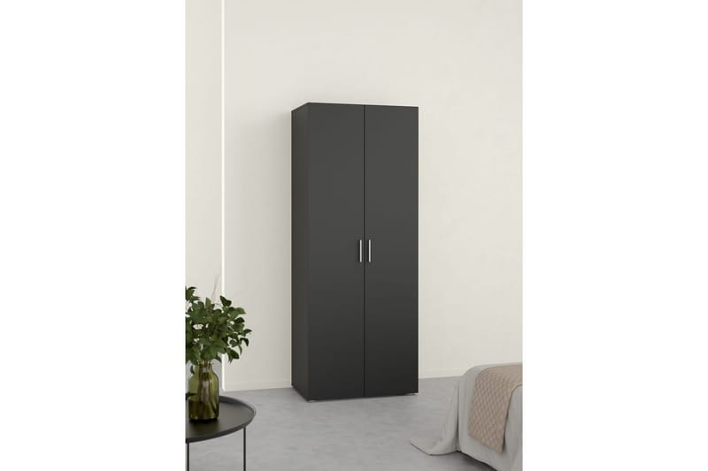 Suntia Garderob 79x201 cm - Svart - Förvaring - Garderober & garderobssystem