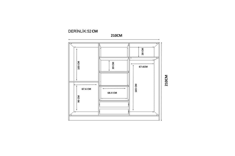 Sylvenor Garderob 210x210 cm - Matt Vit - Förvaring - Garderober & garderobssystem