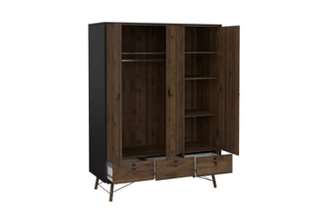 Tadami Garderob 150x200 cm - Svart/Natur - Förvaring - Garderober & garderobssystem