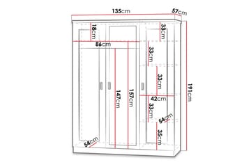 Tadeusz Garderob 135x57x190 cm - Brun - Förvaring - Garderober & garderobssystem