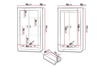 Tadeusz Garderob 90x57x190 cm - Brun - Förvaring - Garderober & garderobssystem