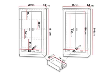 Tadeusz Garderob 90x57x190 cm - Brun - Förvaring - Garderober & garderobssystem