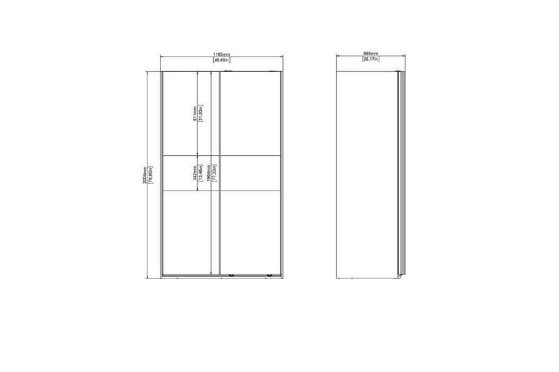 Takeru Garderob 119x200 cm - Svart - Förvaring - Garderober & garderobssystem