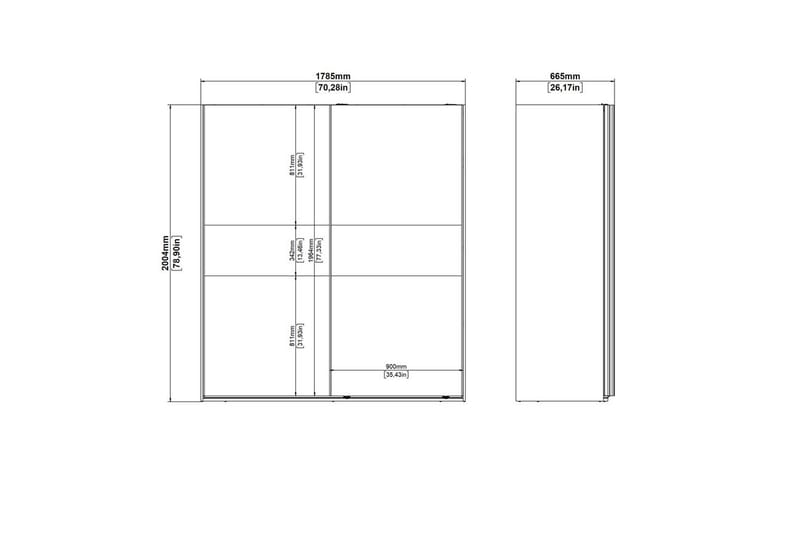 Takeru Garderob 179x200 cm - Vit - Förvaring - Garderober & garderobssystem