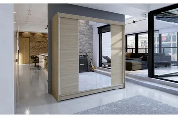 Talin Garderob 180x58x215 cm LED-belysning - Beige - Förvaring - Garderober & garderobssystem