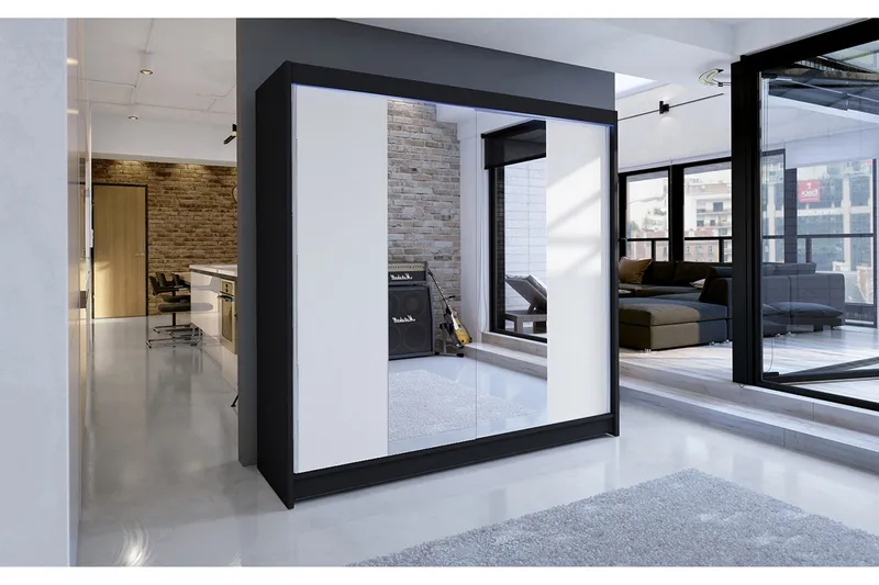 Talin Garderob 180x58x215 cm - Vit - Förvaring - Garderober & garderobssystem
