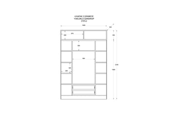 Talren Garderob 140x210 cm - Matt Vit - Förvaring - Garderober & garderobssystem