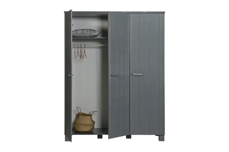 Tenney Garderob 158 cm - Stålgrå Tall - Förvaring - Garderober & garderobssystem