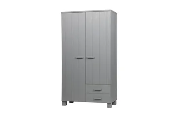 Tenney Garderob med 2 Lådor 111 cm - Grå Tall - Förvaring - Garderober & garderobssystem