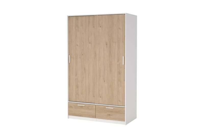 Tetsu Garderob 121x200 cm - Vit/Natur - Förvaring - Garderober & garderobssystem