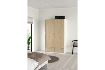 Tetsu Garderob 121x200 cm - Vit/Natur - Förvaring - Garderober & garderobssystem