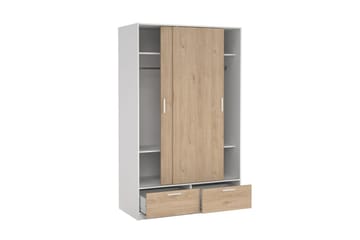Tetsu Garderob 121x200 cm - Vit/Natur - Förvaring - Garderober & garderobssystem