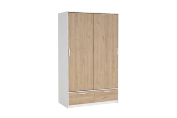 Tetsu Garderob 121x200 cm - Vit/Natur - Förvaring - Garderober & garderobssystem