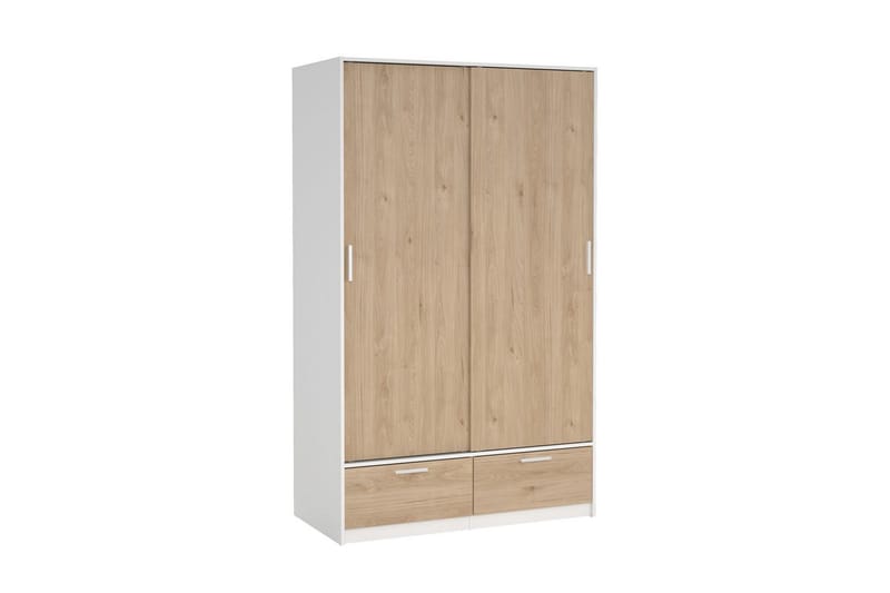 Tetsu Garderob 121x200 cm - Vit/Natur - Förvaring - Garderober & garderobssystem
