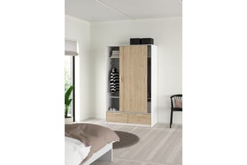 Tetsu Garderob 121x200 cm - Vit/Natur - Förvaring - Garderober & garderobssystem