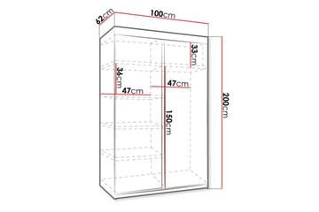 Top Garderob 100x62x200 cm - Ek - Förvaring - Garderober & garderobssystem