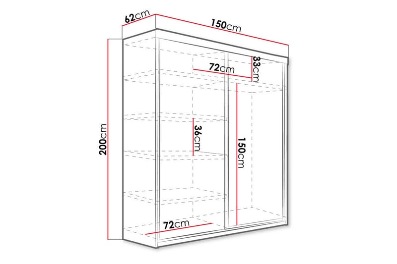 Top Garderob 62x150 cm - Mörkt askträ - Förvaring - Garderober & garderobssystem