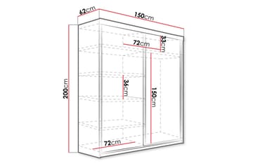 Top Garderob 62x150 cm - Vit - Förvaring - Garderober & garderobssystem