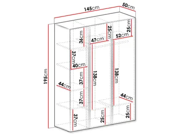 Travic Garderob 145 cm i Mörkt Trä - Greige - Förvaring - Garderober & garderobssystem