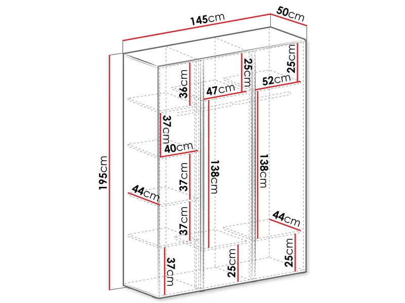Travic Garderob 145 cm i Mörkt Trä - Greige - Förvaring - Garderober & garderobssystem
