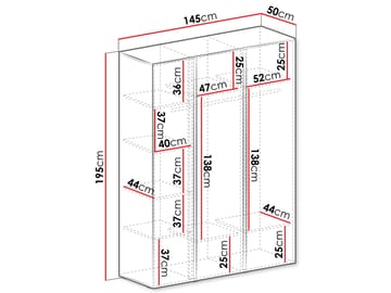 Travic Garderob 145 cm - Förvaring - Garderober & garderobssystem