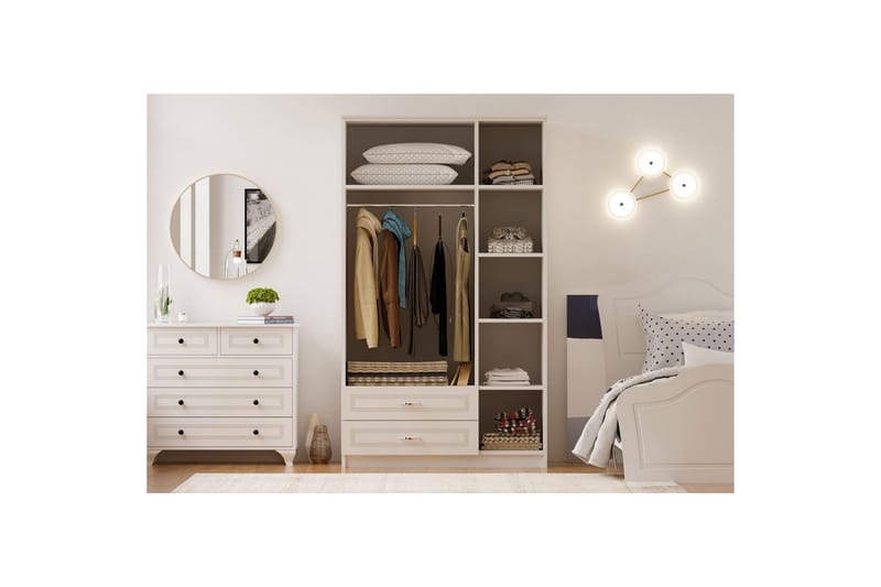 Travric Garderob 105x180 cm - Matt Vit - Förvaring - Garderober & garderobssystem