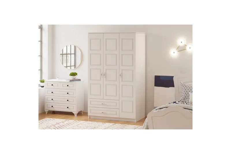 Travric Garderob 105x180 cm - Matt Vit - Förvaring - Garderober & garderobssystem