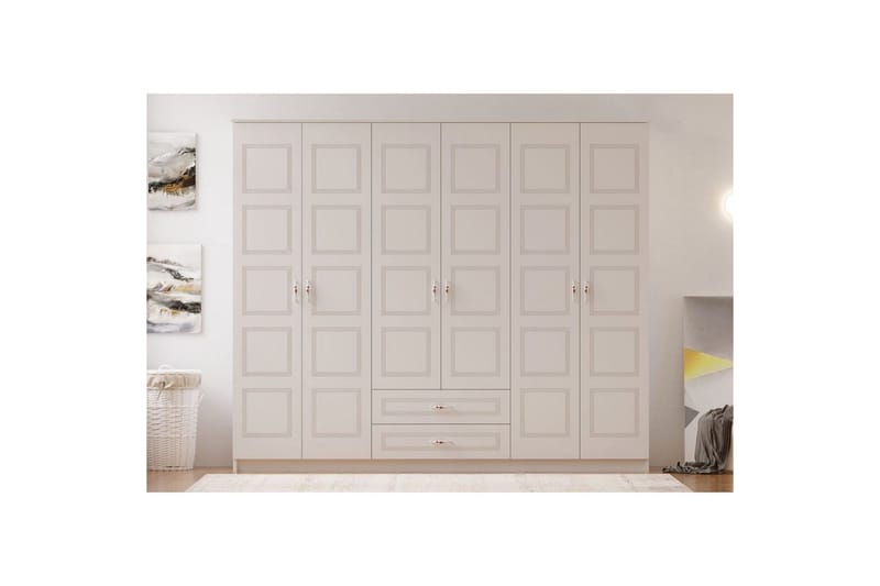 Travric Garderob 210x180 cm - Matt Vit - Förvaring - Garderober & garderobssystem