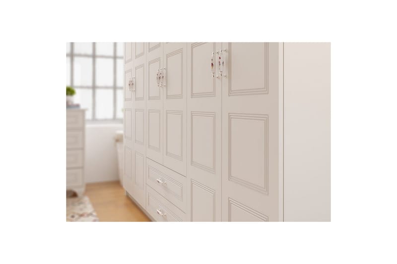 Travric Garderob 210x180 cm - Matt Vit - Förvaring - Garderober & garderobssystem