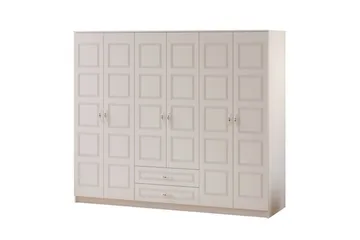 Travric Garderob 210x180 cm - Matt Vit - Förvaring - Garderober & garderobssystem