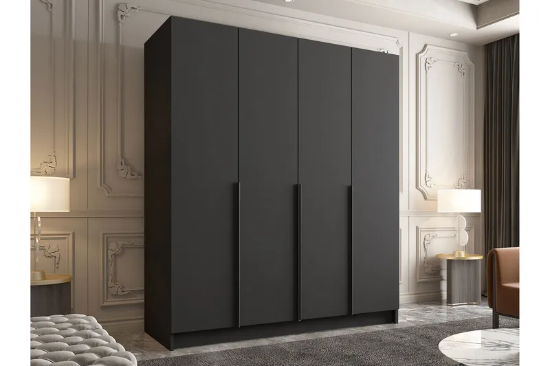 Vadstena Garderob 200 cm - Svart - Förvaring - Garderober & garderobssystem