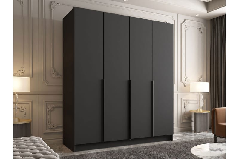 Vadstena Garderob 200 cm - Svart - Förvaring - Garderober & garderobssystem