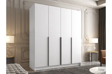 Vadstena Garderob 200 cm - Vit/Svart - Förvaring - Garderober & garderobssystem