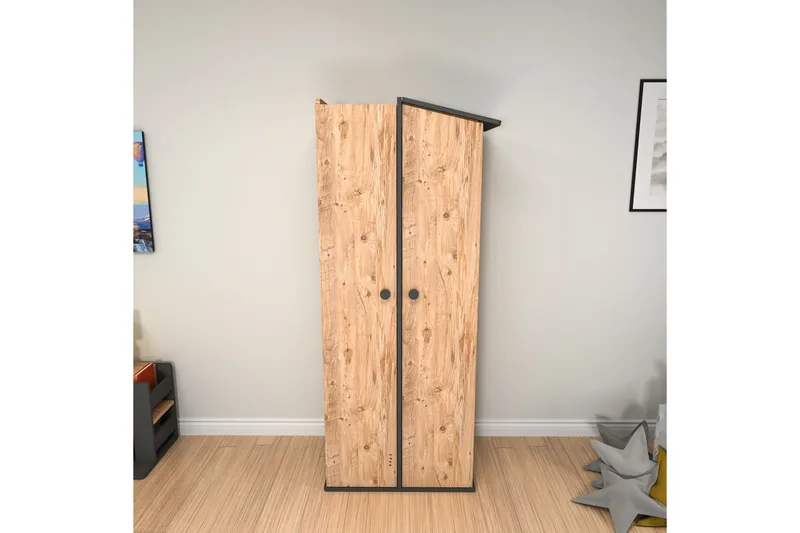 Valerin Garderob 72x179,8 cm - Brun/Antracit - Förvaring - Garderober & garderobssystem