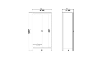 Vallvidera Garderob 102,3x199 cm - Svart - Förvaring - Garderober & garderobssystem