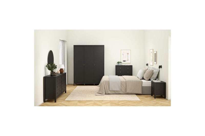 Vallvidera Garderob 150x199 cm - Svart - Förvaring - Garderober & garderobssystem