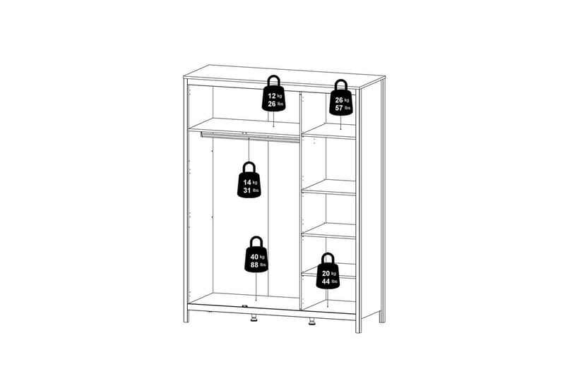 Vallvidera Garderob 150x199 cm - Svart - Förvaring - Garderober & garderobssystem