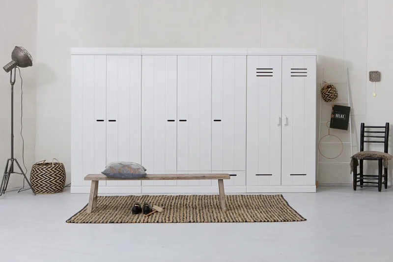 Varius Garderob 140 cm 3 Dörrar 3 Lådor - Vit Tall - Förvaring - Garderober & garderobssystem