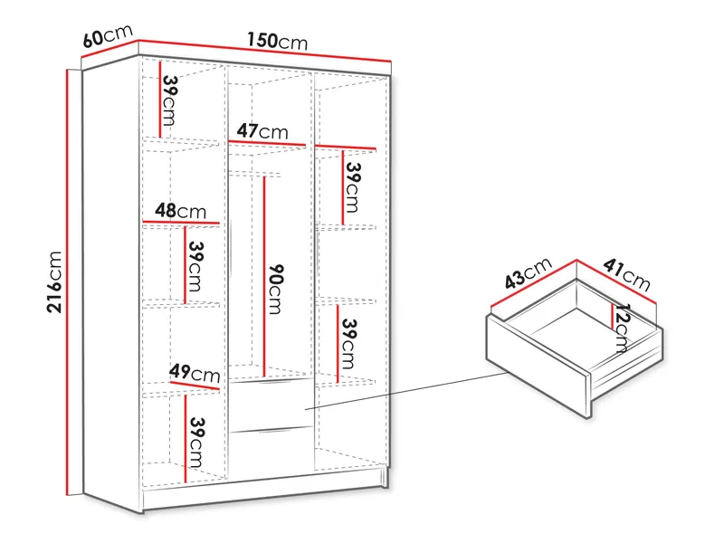 Varros Garderob 150x216 cm - Beige - Förvaring - Garderober & garderobssystem