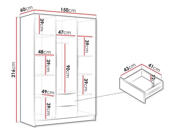 Varros Garderob 150x216 cm - Brun - Förvaring - Garderober & garderobssystem