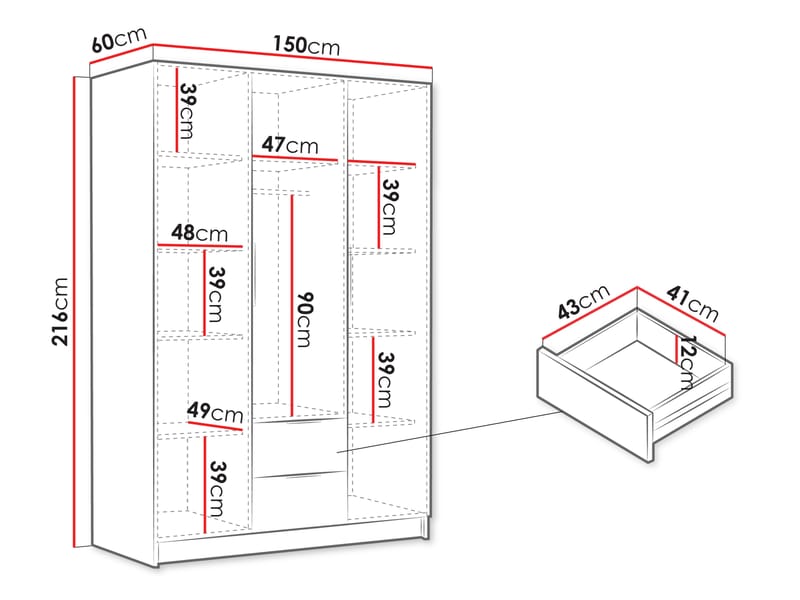 Varros Garderob 150x216 cm - Brun - Förvaring - Garderober & garderobssystem