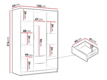 Varros Garderob 150x216 cm i Målat Trä - Svart - Förvaring - Garderober & garderobssystem