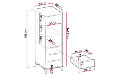 Vemdalen Garderob 54 cm - Sand beige - Förvaring - Garderober & garderobssystem