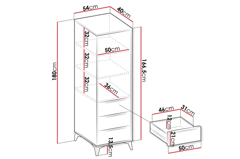 Vemdalen Garderob 54 cm - Sand beige - Förvaring - Garderober & garderobssystem