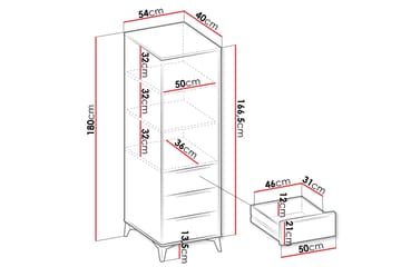 Vemdalen Garderob 54 cm - Sand beige - Förvaring - Garderober & garderobssystem