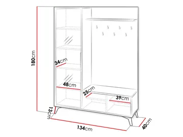 Vemdalen Hallmöbelset 180 cm - Förvaring - Garderober & garderobssystem