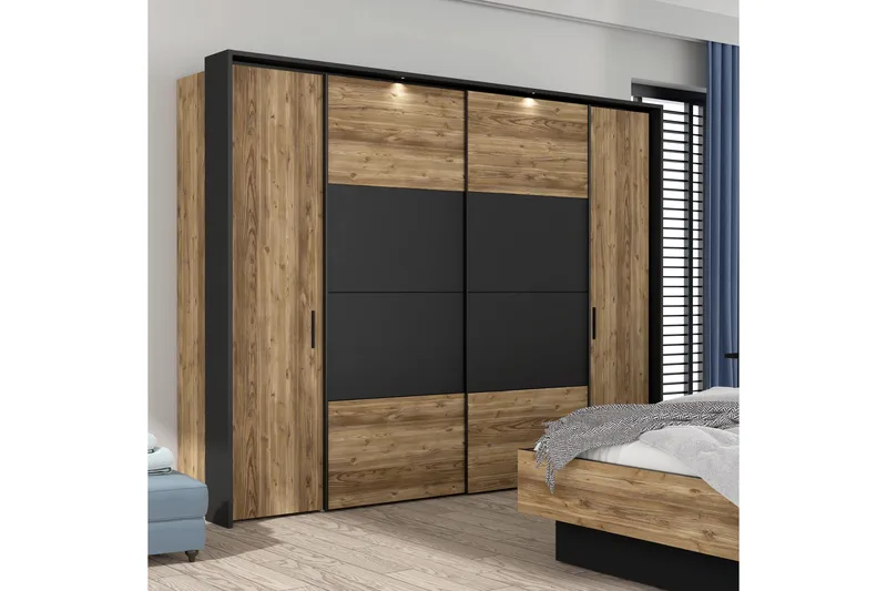 Vergina Garderob 62x280 cm - Brun/Svart - Förvaring - Garderober & garderobssystem