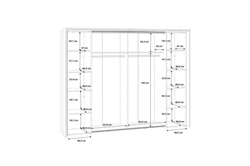Vergina Garderob 62x280 cm - Brun/Svart - Förvaring - Garderober & garderobssystem