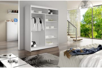 West Garderob 150x58x200 cm LED-belysning - Beige - Förvaring - Garderober & garderobssystem